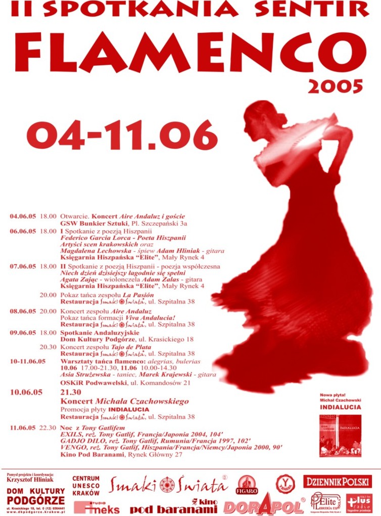 Plakat Festiwalu Spotkania Sentir flamenco 2005