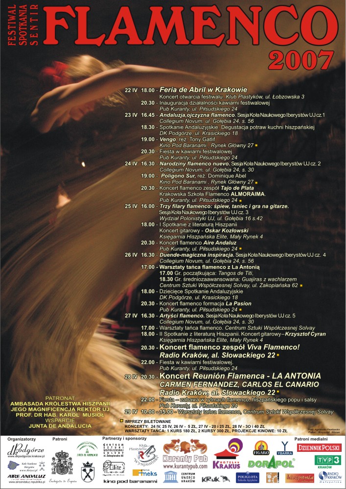 Plakat Festiwalu Spotkania Sentir flamenco 2007
